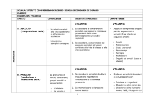 Curricolo Francese - ISTITUTO COMPRENSIVO DI ROBBIO