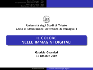 Il colore nelle immagini digitali - Università degli studi di Trieste