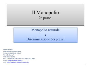 Il Monopolio 2a parte. - Dipartimento di Matematica