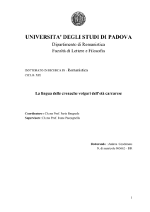 UNIVERSITA` DEGLI STUDI DI PADOVA