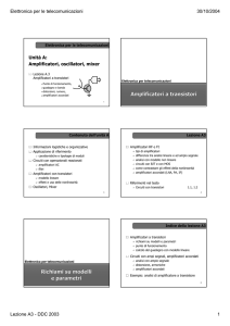 Elettronica per le telecomunicazioni 30/10/2004 Lezione A3