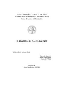 IL TEOREMA DI GAUSS-BONNET - Dipartimento di Matematica