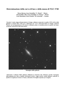 Determinazione della curva di luce e della massa di NGC 2748