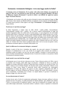 Eutanasia e testamento biologico: verso una legge anche in Italia?