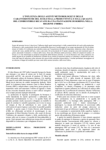 l`influenza degli agenti meteorologici e delle caratteristiche del suolo