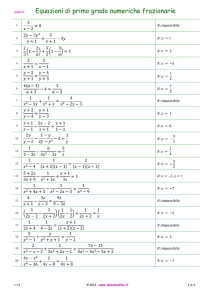 Equazioni di primo grado numeriche frazionarie