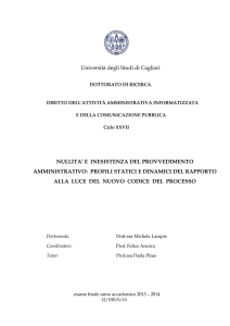 Università degli Studi di Cagliari NULLITA` E INESISTENZA DEL