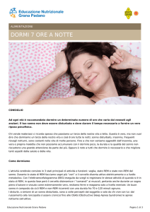 Dormi 7 ore a notte - Educazione Nutrizionale Grana Padano