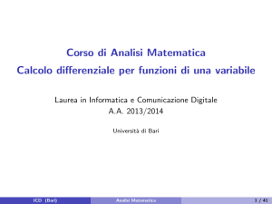 Corso di Analisi Matematica - Calcolo