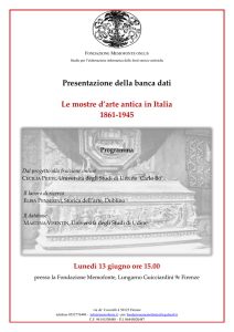Presentazione della banca dati Le mostre d`arte antica in Italia 1861