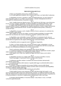 COSTITUZIONE ITALIANA PRINCIPI FONDAMENTALI Art. 1. L`Italia