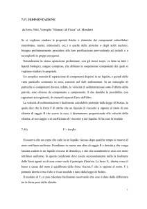 Sedimentazione. - Università degli studi di Genova