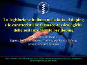 "Sport e Doping" - Roma - Settembre 2011. Intervento Istituto Sup. di