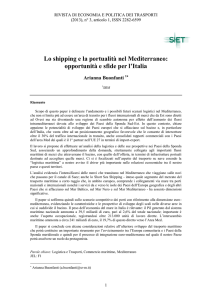 Lo shipping e la portualità nel Mediterraneo