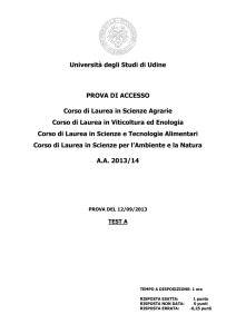 Test d`ingresso a.a. 2013-2014 - Università degli Studi di Udine