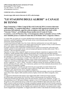 "LE STAGIONI DEGLI ALBERI" A CANALE DI TENNO