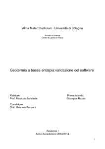 Geotermia a bassa entalpia:validazione dei software