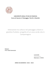 Interazione tra coltura nel paesaggio urbano e giardino frutteto