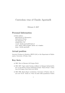 Curriculum vitae of Claudio Agostinelli