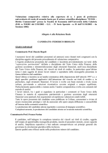 Valutazione comparativa relativa alla copertura di n. 1 posto