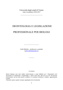 deontologia e legislazione professionale per biologi