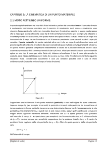 capitolo 2: la cinematica di un punto materiale 2.1 moto rettilineo