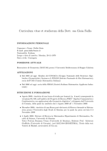 Curriculum vitae et studiorum della Dott. ssa Gioia Failla