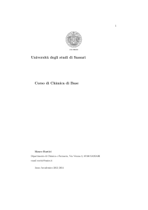 Università degli studi di Sassari Corso di Chimica di Base