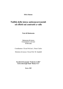 Nullità delle intese anticoncorrenziali ed effetti sui contratti a valle