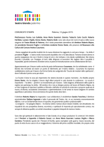 COMUNICATO STAMPA Palermo, 12 giugno 2015