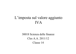 L`imposta sul valore aggiunto IVA