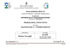 MATEMATICA + COMPLEMENTI Monica Terenghi 4A INF