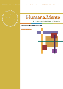 the issue - Humana.Mente Journal of Philosophical Studies