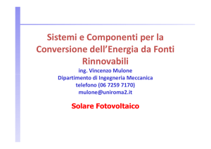 Sistemi e Componenti per la Conversione dell`Energia da Fonti