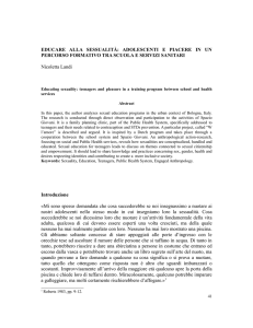 EDUCARE ALLA SESSUALITÀ: ADOLESCENTI E PIACERE IN UN