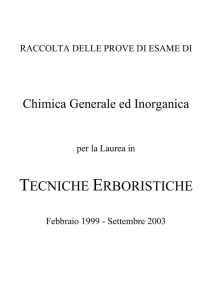 Raccolta delle prove di esame di chimica generale ed inorganica