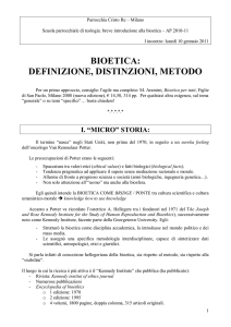 Bioetica DEFINIZIONE - Parrocchia Cristo Re Milano