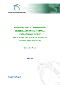 I vincoli europei all`introduzione del federalismo fiscale in Italia