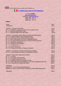 LA TEORIA DELLA RELATIVITÀ GENERALE