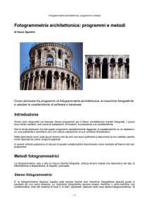 Fotogrammetria architettonica: programmi e metodi