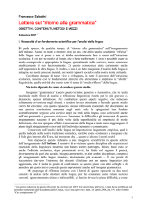 Lettera sul “ritorno alla grammatica”