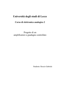 Università degli studi di Lecce Corso di elettronica analogica 2