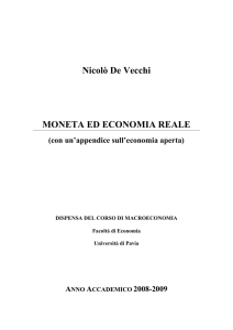 Moneta ed Economia Reale - Università degli studi di Pavia