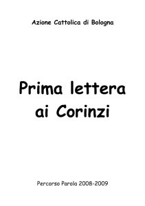 Prima lettera ai Corinzi - Azione Cattolica Bologna