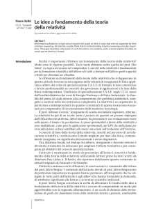 Le idee a fondamento della teoria della relatività