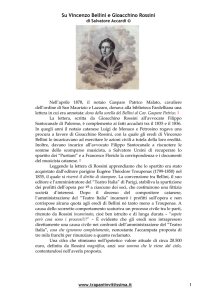 Vincenzo Bellini e la lettera di Gioacchino Rossini