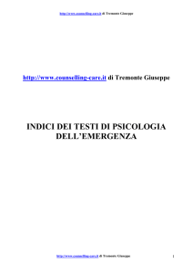psicologia dell`emergenza - Home page COUNSELLING CARE