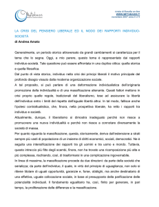 LA CRISI DEL PENSIERO LIBERALE ED IL NODO DEI RAPPORTI