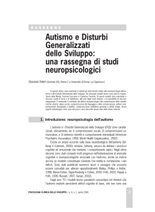 Autismo e Disturbi Generalizzati dello Sviluppo: una rassegna di