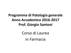 Programma di Patologia generale Anno Accademico 2014